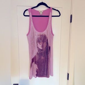 Vertigo Paris Hot Pink tunic dress/top with sequins! Women’s face photo six XL